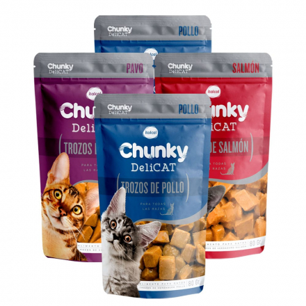 Chunky Gatos Delicat Pouches Surtidos X 80 GR