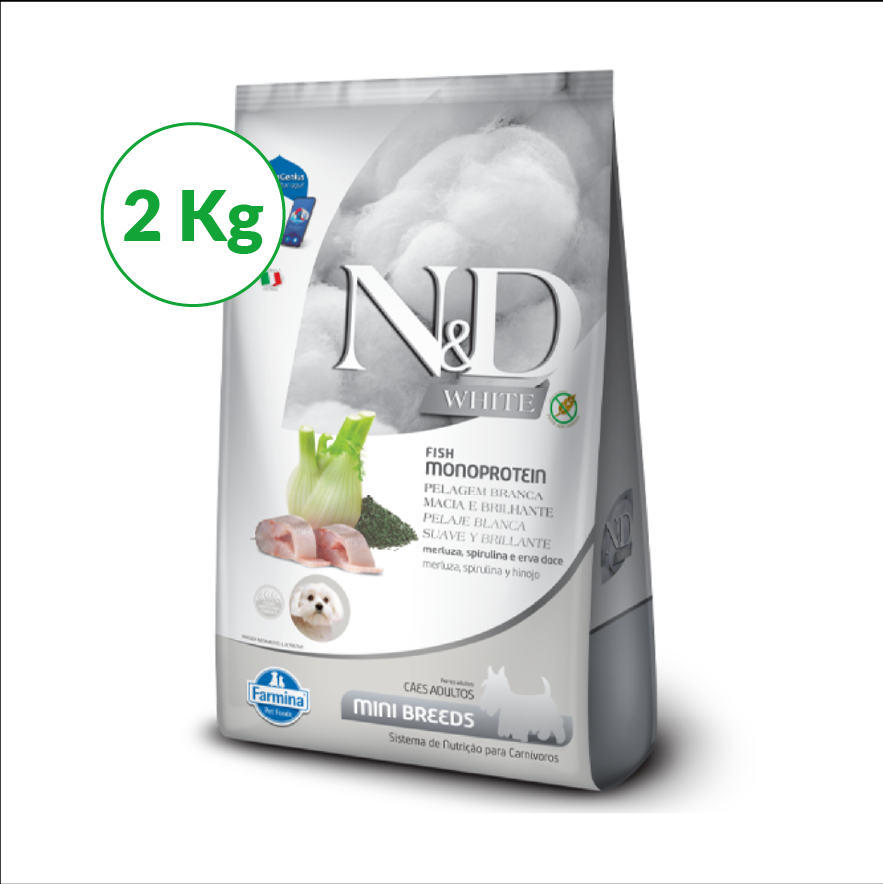 N&D White para Perros Adultos de razas pequeñas x 2Kg